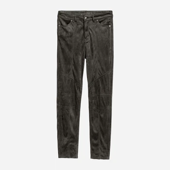 Брюки из искусственной замши женские H&M 0618727 34 Серые с зеленым (KZ2000001245088_KAY2000001245088)