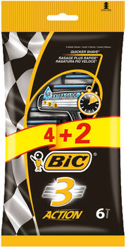 Набір бритв без змінних картриджів Bic Action 3 4 + 2 шт. (3086123399327)