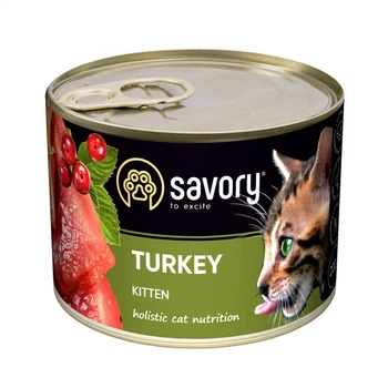 Вологий корм Savory для кошенят з індичкою 200 г (30686)
