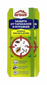 Клеевая ловушка для тараканов Argus с аттрактантом, (4 шт.)