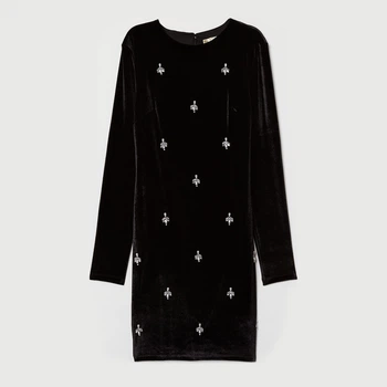 Сукня коротка осіння жіноча H&M 0683454 34 Чорна (KZ2000001255841_KAY2000001255841)