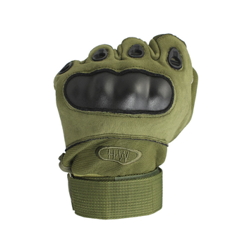 Перчатки тактические полнопалые OKLAI 705 Green M армейские с защитными вставками