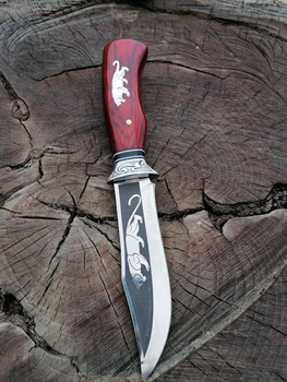 Мисливський ніж Червона пантера Ніж для полювання та риболовлі Подарунок хлопцеві на свято
