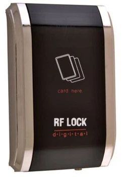 Замок мебельный электронный с фиксированным RFID доступом PLS-EM808 с ABC пластиковым фронтальным корпусом с черным пластиковым фасадом и хромированной окантовкой