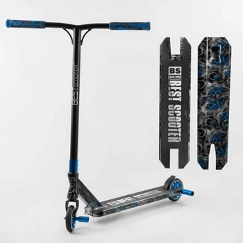 Самокат трюковый Best Scooter 77566 HIC-система, Пеги , алюминиевый диск и дека с Принтом , колёса d=110мм, ширина руля - 60 см