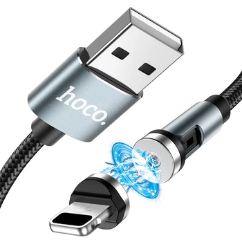 Кабель зарядки HOCO U94 Магнітний (2.4A) (1.2M) та синхронізації для Apple Lightning to USB для iOS пристроїв iPhone Чорний