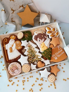 Имбирный пряник Sweets&joys Набор большой Святой Николай золото (20х30 см) 1 шт.