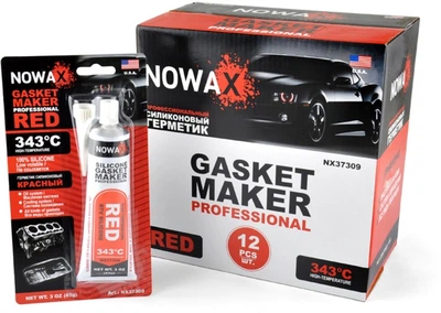 Герметик прокладок высокотемпературный Nowax +343⁰C, 100% силиконовый, красный, 85 г (NX37309)