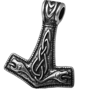 Амулет кулон Молот Тора зі Зміями Semantic Jewelry Сріблення 3.9 x 3.2 x 0.3 см