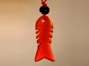 Амулет кулон з сердоліку Скелет Риби Semantic Jewelry 3.0 х 3.0 x 0.2 см
