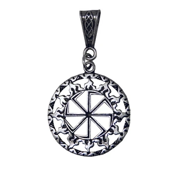 Амулет кулон Коловрат у Сонячному колі Semantic Jewelry Сріблення 5.0 x 2.8 x 0.2 см