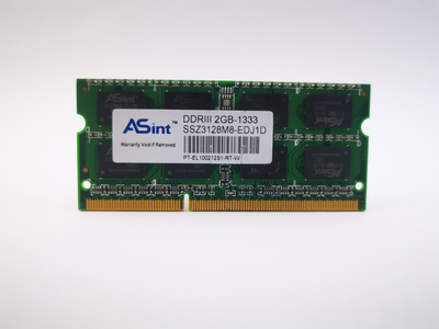 Оперативная память для ноутбука SODIMM ASint DDR3 2Gb 1333MHz PC3-10600S (SSZ3128M8-EDJ1D) 5699 Б/У