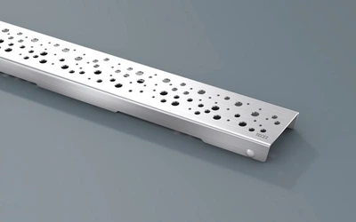 TECEdrainline пряма декоративна решітка «DROPS» полірована нержавіюча сталь, для встановлення дренажного каналу 700 мм (TDLdrops700) TM TECE