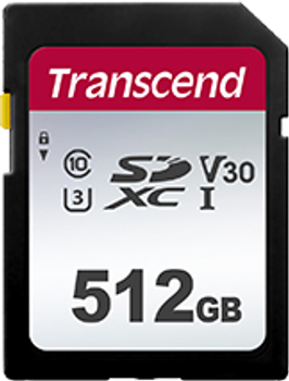 Карта памяти Transcend SDXC/SDHC 300S 512GB UHS-I U3 V30 (TS512GSDC300S)