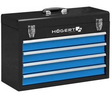 Ящик металлический инструментальный Hoegert, 4 выдвижные секции HT7G075