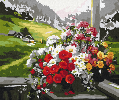 Картина по номерам "Букеты на окне" 40x50 BS9500