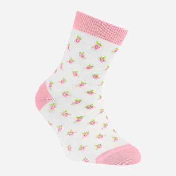 Детские носки хлопковые для девочек Conte Kids Tip-Top 5С-11СП 273 18 р Белые/Светло-розовые (4810226197097)