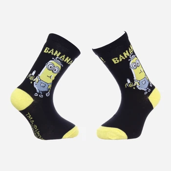 Дитячі шкарпетки бавовняні Disney Minions 37014-3 27-30 Чорні (3349610002873)