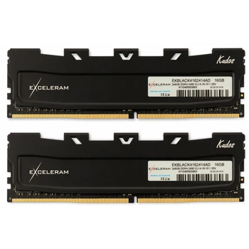 Модуль пам'яті для комп'ютера DDR4 16GB (2x8GB) 3200 МГц Kudos Black eXceleram (EKBLACK4163216AD)