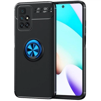 Чехол TPU Ring для Xiaomi Redmi 10 / Redmi 10 2022 бампер противоударный с подставкой кольцом Black-Blue