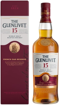 Виски The Glenlivet 0.7 л 15 лет выдержки 40% в подарочной упаковке (5000299295021)
