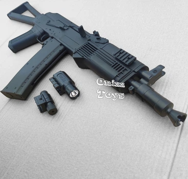 Игрушка автомат на пульках Cyma АК-74У, с лазерным прицелом и фонариком (один к одному с укороченным AK 74)