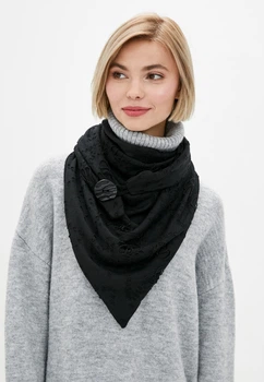 Шарф "Эдинбург" большой трендовый от MyScarf теплый черный женский