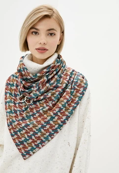 Шарф "Эдинбург" большой трендовый от MyScarf теплый разноцветный женский с кольцами