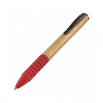Ручка кулькова з бамбуковим корпусом ENEY BAMBOO, красный, 11B01BC11