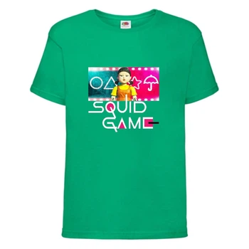 Футболка детская Игра в Кальмара 0015 (Squid game) зеленая (SQD-0015 grn) 128 см