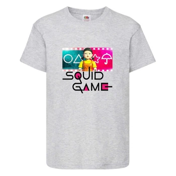 Футболка детская Игра в Кальмара 0015 (Squid game) серая (SQD-0015 gry) 128 см