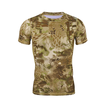 Тактична футболка Lesko A159 Brown Kryptek розмір 2XL з коротким рукавом військова для чоловіків (K/OPT2-4851-27108)