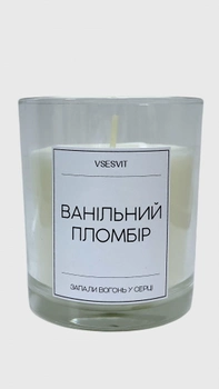 Ароматна свічка у скляному стакані Ванільний пломбір VSESVIT 2021007