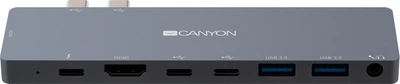 Мультипортовая док-станция Canyon 8-в-1 USB Type С (CNS-TDS08DG)