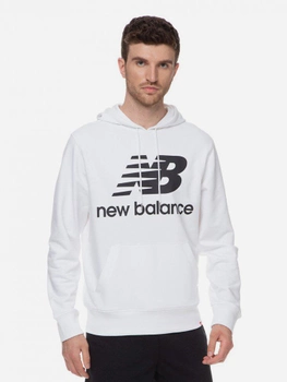 Худи New Balance Ess Stacked Logo MT03558WT Белое