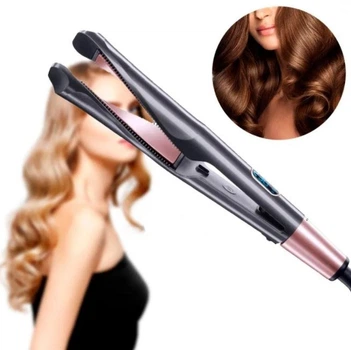Плойка спиральная для легкого создания локонов hair curler 2в1 утюжок, выпрямитель Черный (D-2019090944)