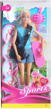 Кукла Sikaly со скейтом 30 см Голубая (6910010201936)