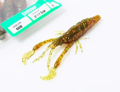 Силиконовая приманка EOS Shrimp ( Креветка) 3 дюйма 7,5 см цвет 008