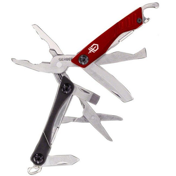 Мультитул Gerber Dime Micro Tool (108мм, 11 функций), красный