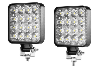 Светодиодная балка (дополнительная фара) 16LED 85*85мм квадрат 48W 12-24V Белая Avtoexpect (05276)