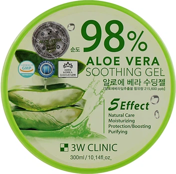Гель з алоє 98% - 3W Clinic Aloe Vera Soothing Gel 300ml (червона віра) (545943-6686)