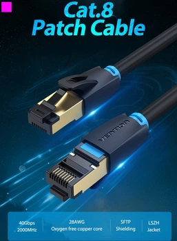 Патч-корд Vention Cat8 SFTP Ethernet 1 м, RJ45, до 40 Гбит/с(DL_4D4385F21A72)