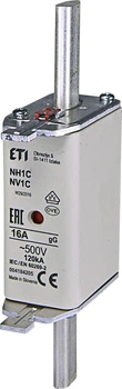 Запобіжник ETI NH-1C gL/gG 16A 500V KOMBI 120kA 4184205 ножовий універсальний