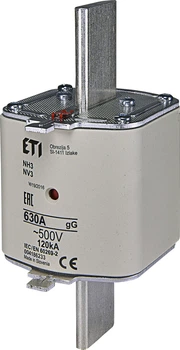 Запобіжник ETI NH-3 gG 630A 500V KOMBI 120kA 4186233 ножовий універсальний