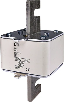Запобіжник ETI NH-4 gL/gG 800A 500V для тримачів PK 4 120kA 4116103 ножовий універсальний