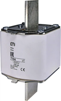 Запобіжник ETI NH-4a gL/gG 710A 500V для тримачів HVL 120kA 4116109 ножовий універсальний