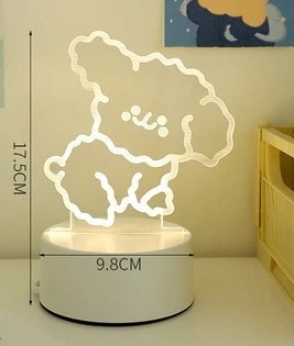 Детский светодиодный ночник-розетка LED с датчиком освещения 3M Кудрявый пес 17.5х9.8 см
