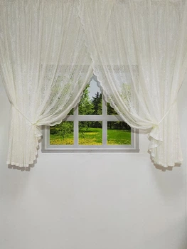 Кухня тюль молочная "Турецкие Огурцы" 550х170