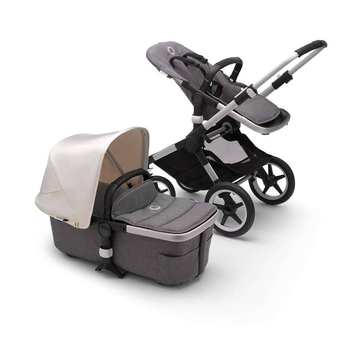 Коляска 2 в 1 Bugaboo Fox 2 Fresh White/Grey Melange на шасі ALU
