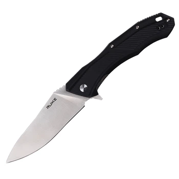 Складной туристический нож Ruike D198-PB, (9.8 см) 8Cr13Mov / PA66 GF-35 черный